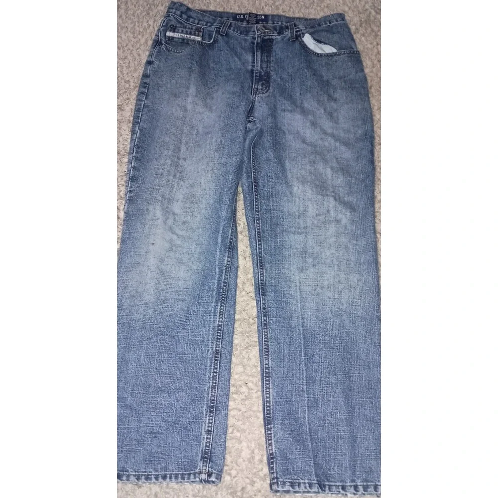 Vintage US Polo Assn Jeans Mens 36x32 Blue Denim Straight Leg 90s Y2K